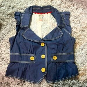 Anthropologie Elevenses Size 10 Collared sleeveless peplum vest